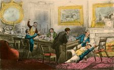 Lift me up! Tie me in my Chair! Fill my Glass! 1838. Artist: Henry Thomas Alken
