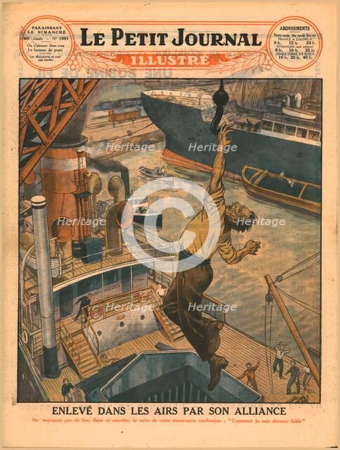 Lifted into the air by his wedding ring, 1929. Creator: Unknown.