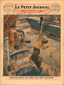 Lifted into the air by his wedding ring, 1929. Creator: Unknown