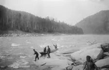 Lifting a Boat to the Mrasskii Rapid, 1913. Creator: GI Ivanov
