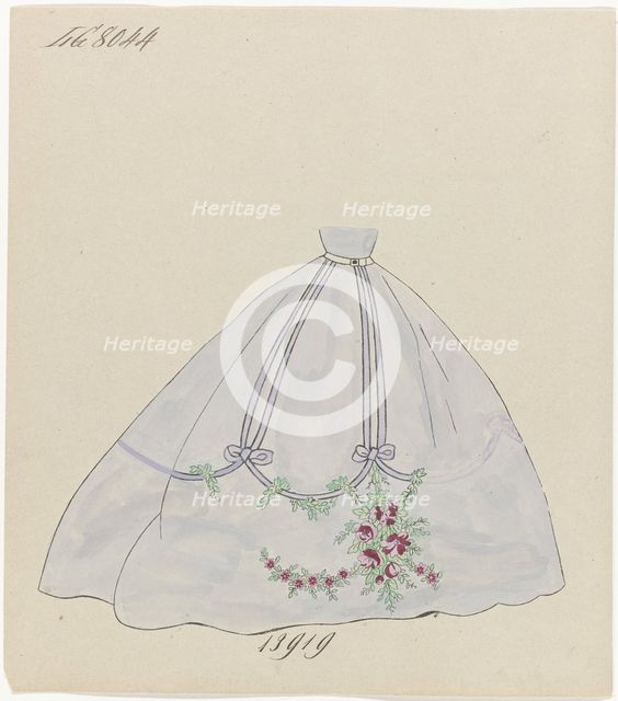 Light-blue skirt, c.1865. Creator: Anon.