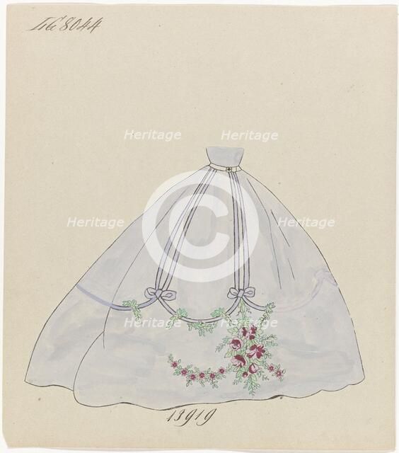 Light-blue skirt, c.1865. Creator: Anon.