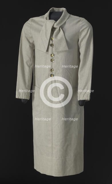 Light grey wool dress designed by Arthur McGee, mid 20th-late 20th century. Creator: Arthur McGee.