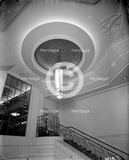 Light fitting at the Odeon, Leicester Square, London, 1937. Artist: J Maltby