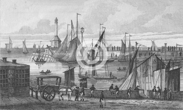 'Light House & Pier', 1820. Artist: John Shury.