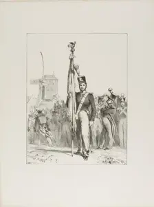 Light Infantry, Standard-Bearer, 1830–33. Creator: Auguste Raffet