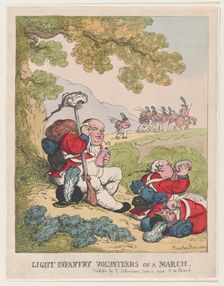 Light Infantry Volunteers on a March, June 8, 1804., June 8, 1804. Creator: Thomas Rowlandson