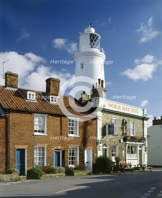 Lighthouse and Sole Bay Inn, Southwold, Suffolk, 2010. Artist: John Critchley.