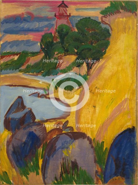 Lighthouse behind bay, 1912. Creator: Kirchner, Ernst Ludwig (1880-1938).