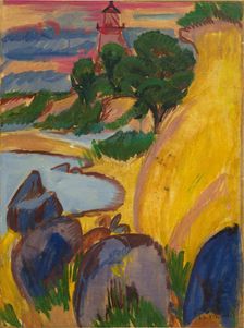 Lighthouse behind bay, 1912. Creator: Kirchner, Ernst Ludwig (1880-1938)
