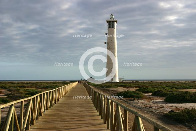 Lighthouse, Morro del Jable, Fuerteventura, Canary Islands. Creator: Peter Thompson.