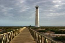 Lighthouse, Morro del Jable, Fuerteventura, Canary Islands. Creator: Peter Thompson