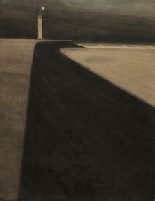 Lighthouse on the dike, 1908. Creator: Spilliaert, Léon (1881-1946)