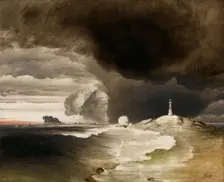 Lighthouse on the Norwegian Coast, 1850-1860. Creator: Peder Balke