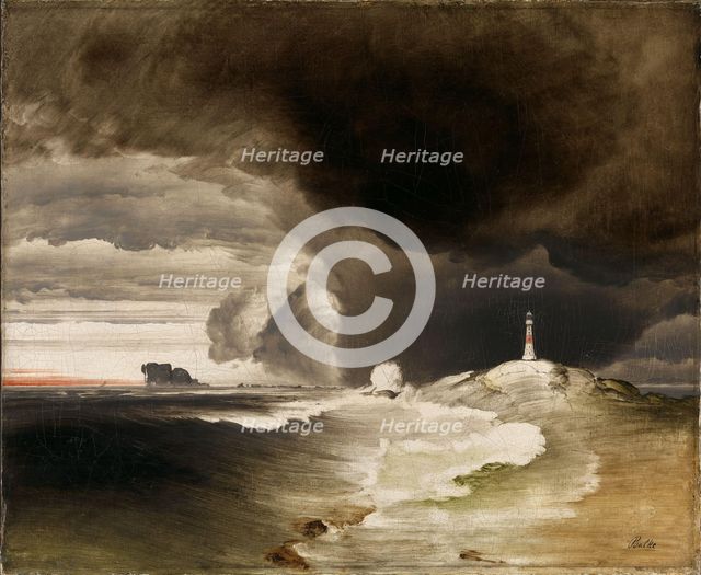 Lighthouse on the Norwegian Coast, ca 1855. Creator: Balke, Peder (1804-1887).