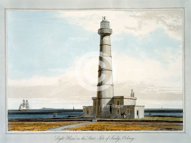 'Lighthouse on the Start, Isle of Sandy, Orkney', 1821. Creator: William Daniell.