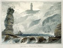 Lighthouse on Flamborough Head Yorkshire, 1822. Creator: William Daniell