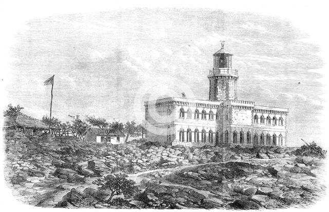 Lighthouse on Kennery Island, near Bombay, 1868. Creator: Unknown.