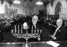 Lighting the Menorah, House of Commons, London, 1991. Creator: John Nathan