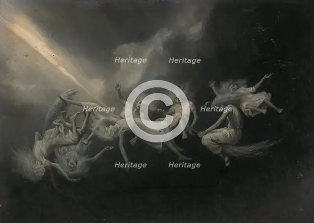 Lightning Struck a Flock of Witches, mid-late 19th century. Creator: William Holbrook Beard.