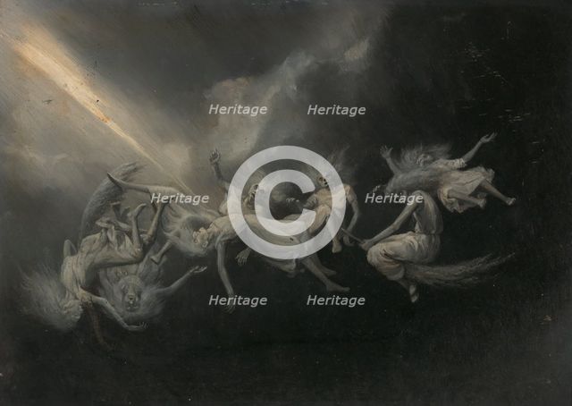 Lightning Struck a Flock of Witches, mid-late 19th century. Creator: William Holbrook Beard.