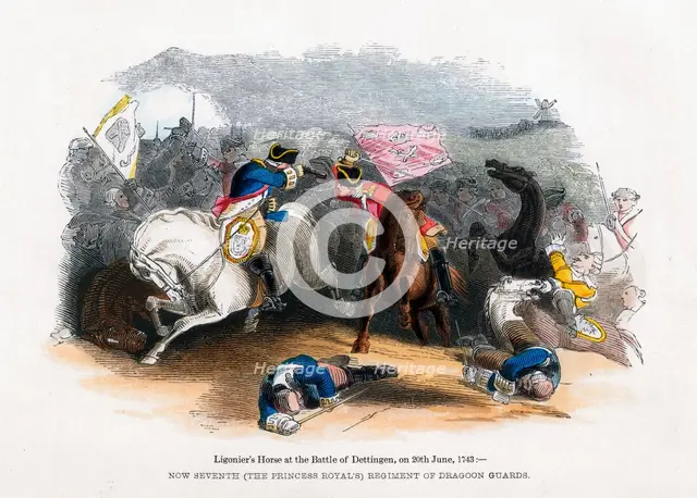 Ligonier's Horse at the Battle of Dettingen, 20th June 1743. Artist: Unknown