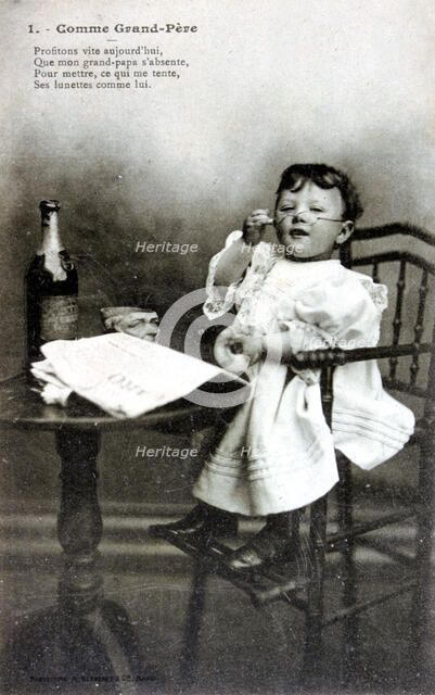 'Like Grandather', French Postcard, c1900. Artist: Unknown