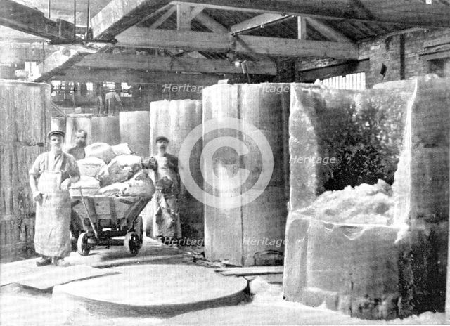 Like great blocks of ice: part of the alum-block, or finishing, house, 1909. Creator: Unknown.