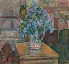Lilacs and Parrot, 1917. Creator: Oluf Wold-Torne