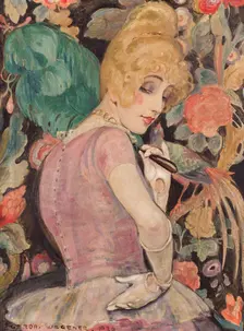 Lili with a Feather Fan, 1920