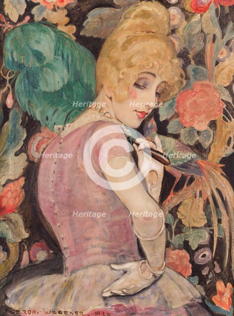 Lili with a Feather Fan, 1920.