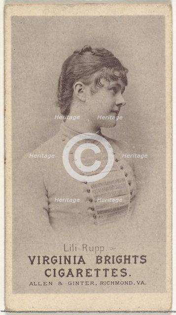 Lili Rupp, from the Actresses series (N67) promoting Virginia Brights Cigarettes for A..., ca. 1888. Creator: Allen & Ginter.
