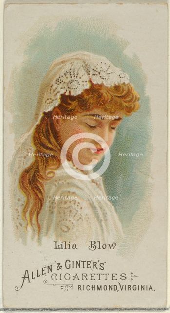 Lilia Blow, from World's Beauties, Series 1 (N26) for Allen & Ginter Cigarettes, 1888., 1888. Creator: Allen & Ginter.