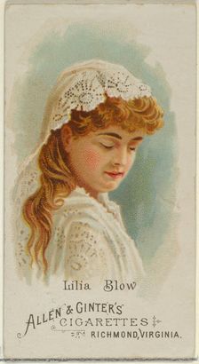 Lilia Blow, from World's Beauties, Series 1 (N26) for Allen & Ginter Cigarettes, 1888., 1888. Creator: Allen & Ginter