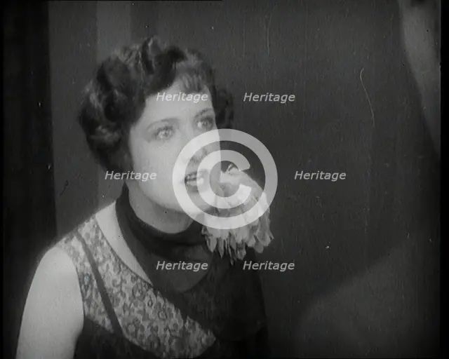 Lilian Hall-Davis Acting in a Scene, 1920s. Creator: British Pathe Ltd.