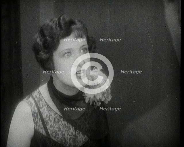 Lilian Hall-Davis Acting in a Scene, 1920s. Creator: British Pathe Ltd.