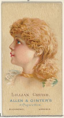 Lillian Grubb, from World's Beauties, Series 2 (N27) for Allen & Ginter Cigarettes, 1888., 1888. Creator: Allen & Ginter