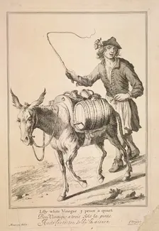 Lilly white Vinegar 3 pence a quart Cries of London, (1688?). Artist: Anon