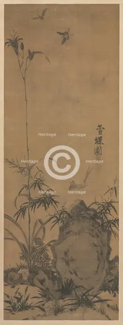 Lily and Butterflies, 1300s. Creator: Liu Shanshou (Chinese, active 1300s).