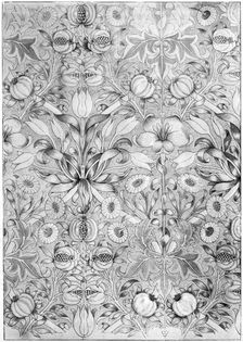 Lily and pomegranate pattern wallpaper, 1887 (1934).Artist: William Morris