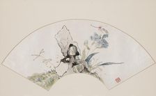 Lily, rock, and dragonfly, 19th century (1801-1900). Artist: Baoru Liu