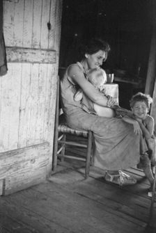 Lily Rogers Fields and children. Hale County, Alabama, 1936. Creator: Walker Evans