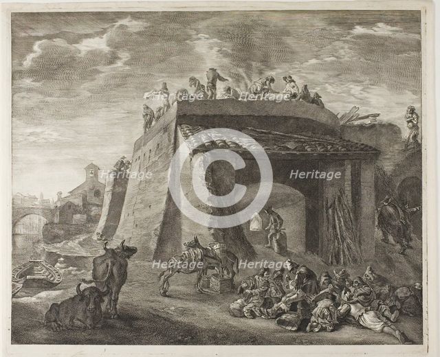 Lime-Kiln, from Cabinet Reynst, 1655-59. Creator: Cornelis de Visscher.