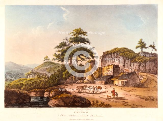 'Lime Kilns. A View at Clifton near Bristol, Gloucestershire', 1798.  Creator: John Hassell.