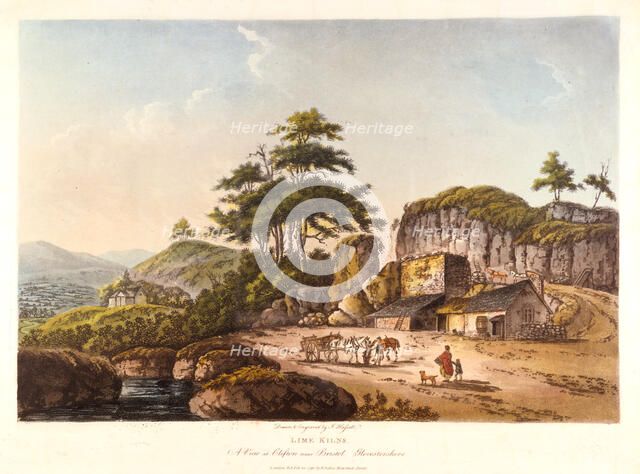 'Lime Kilns. A View at Clifton near Bristol, Gloucestershire', 1798.  Artist: John Hassell