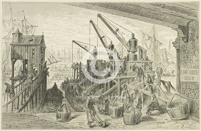 Limehouse Dock, 1872.  Creator: Albert Doms.
