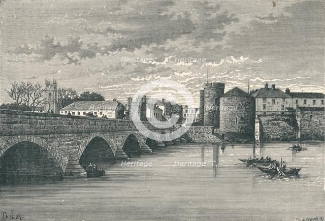 Limerick - Thomond Bridge and King John's Castle, 1896. Artist: Unknown