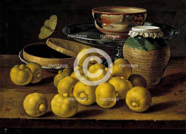 Limes, a Box of Jelly, butterfly and recipients, 3rd quarter of the 18th century. Creator: Luis Meléndez.