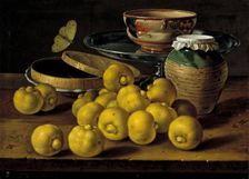 Limes, a Box of Jelly, butterfly and recipients, 3rd quarter of the 18th century. Creator: Luis Meléndez