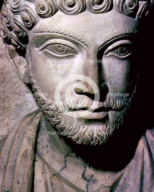 Limestone bust of Hairan, son of Marion from Palmyra, Syria, c150-200. Artist: Unknown